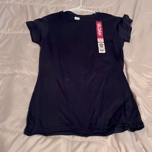 Navy blue Gildan soft cotton crew neck short sleeve tee ladies S